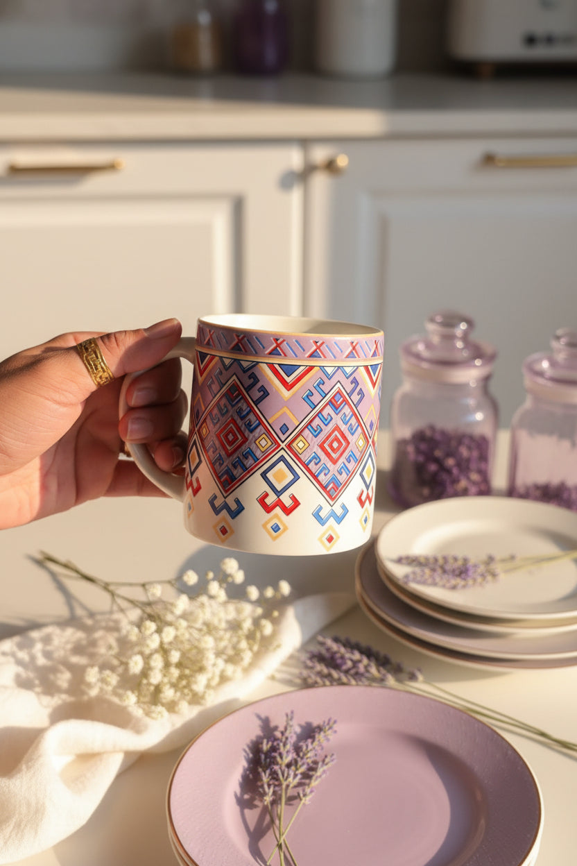 Heritage Carpet & Floral Mugs – 300 mL (Set of 1)