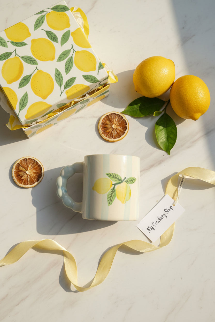 Lemon zest spiral mug