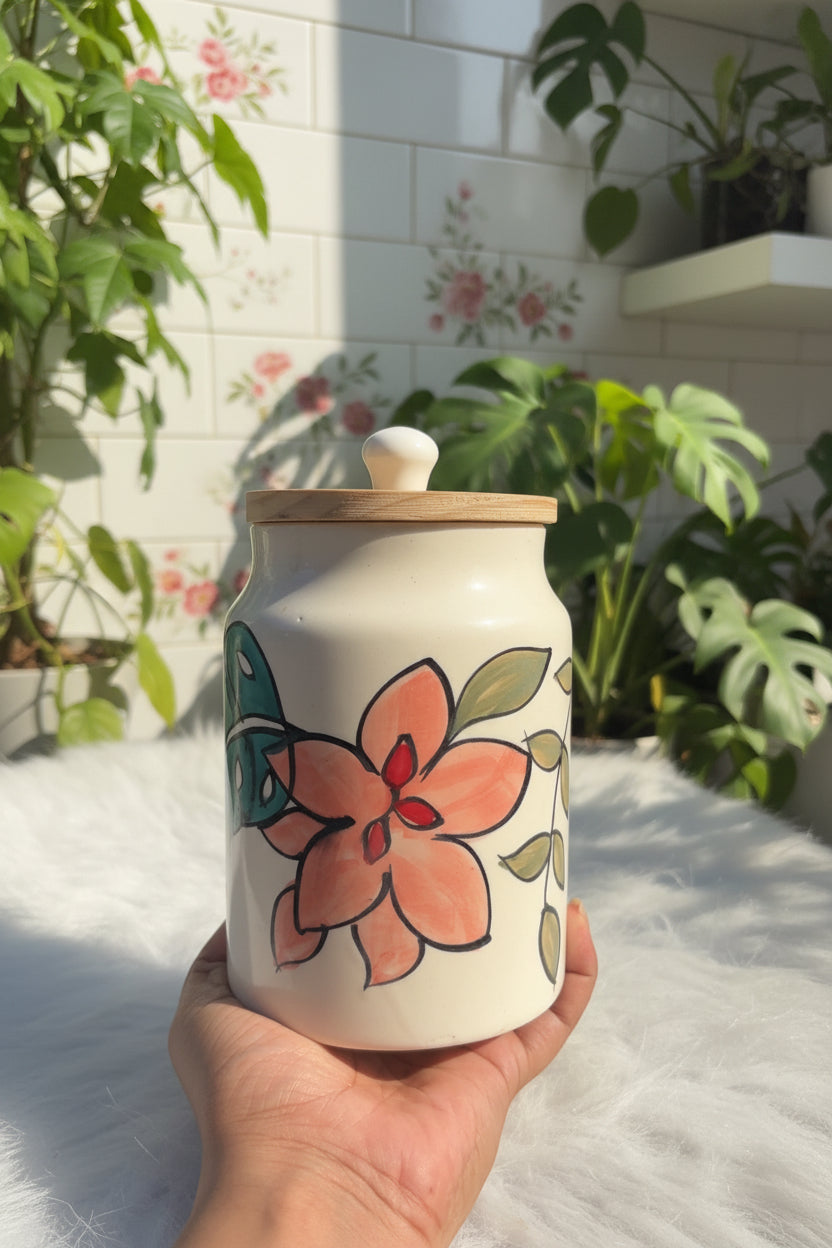Cut work ceramic jars