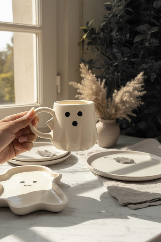 Boo Buddy Ceramic Mug & Plate Set 👻🤍 ( Set of two )