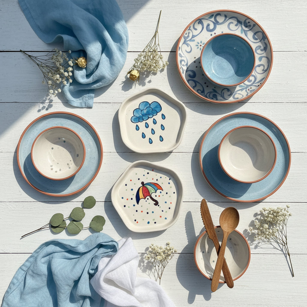 Cloud & Umbrella Mini Ceramic Cookie Plate – 4 Inch

(set of 1)