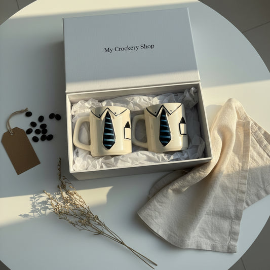 The Gentleman Mug – Embossed Ceramic Mug (Set of 1)