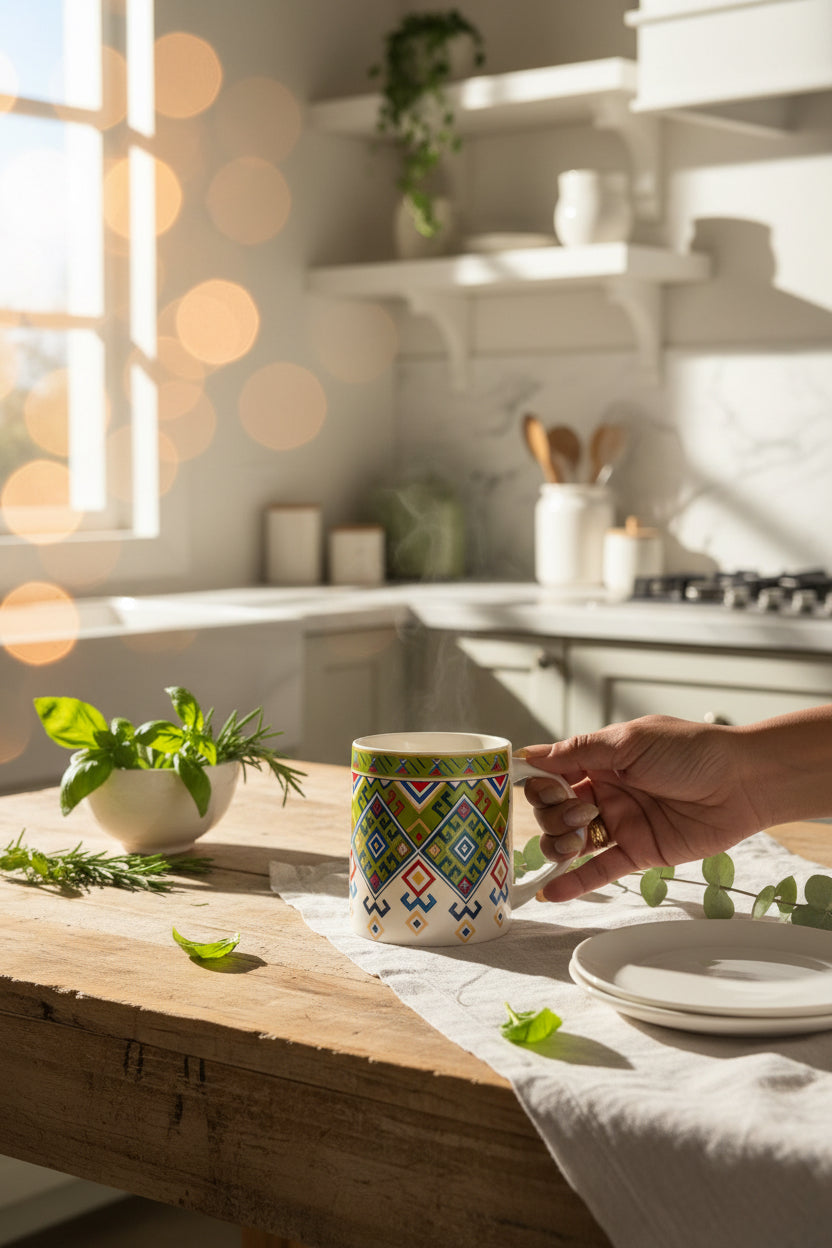 Heritage Carpet & Floral Mugs – 300 mL (Set of 1)