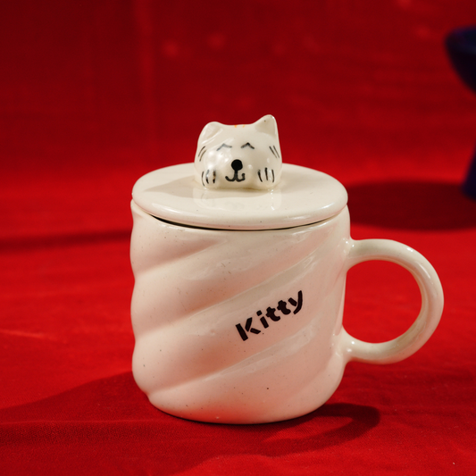 My Crockery Shop Little Paws Ceramic Mug with Lid- Single