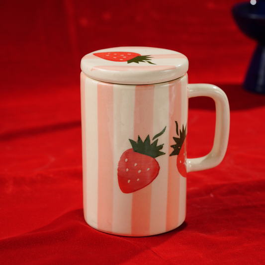 My Crockery Shop Cozy Sip Ceramic Cup with Lid- Single