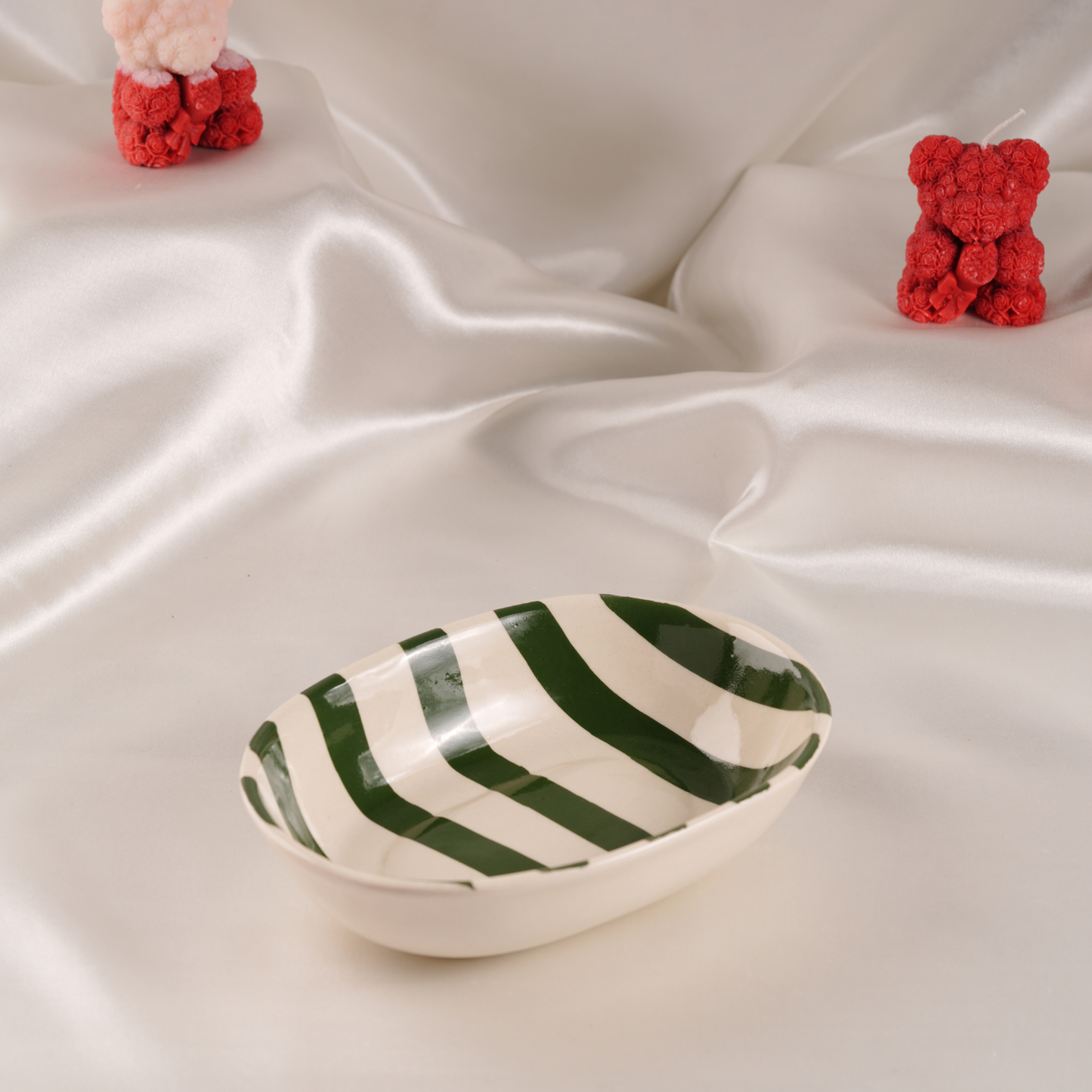 My Crockery Shop Stripe Oval Ceramic Snack Dish