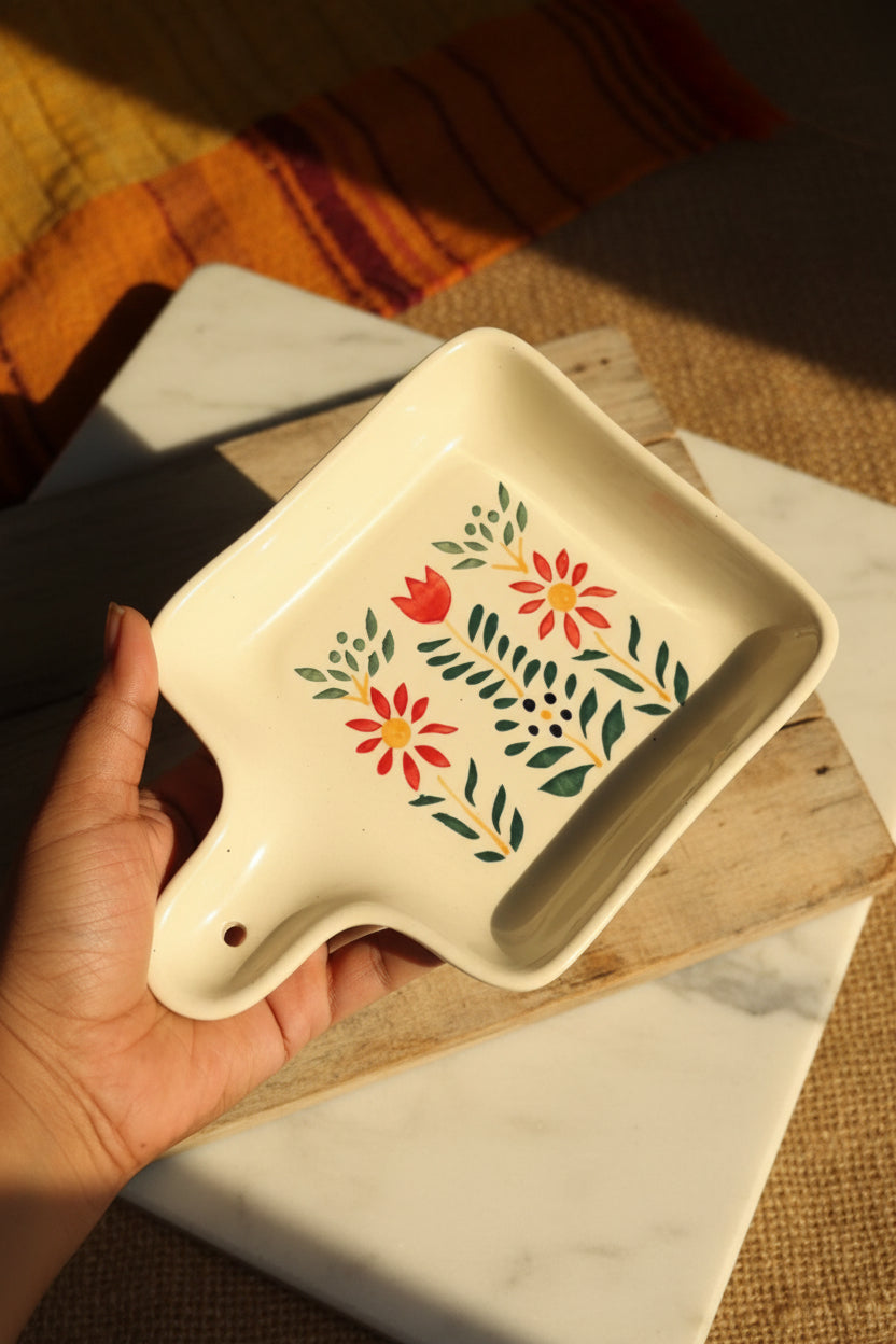 🌿 Hand-Painted Floral Pan Platter Collection