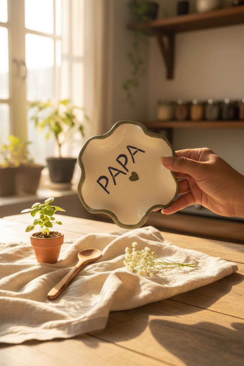 Mum & Papa Ceramic Mug & Saucer Set – Handcrafted Gift Set | 220 mL | Microwave Safe