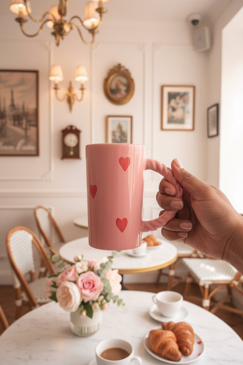 Pink spiral big mug