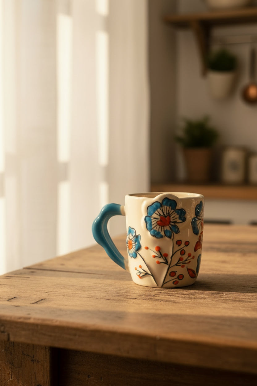 My Crockery shop Embossed floral mugs