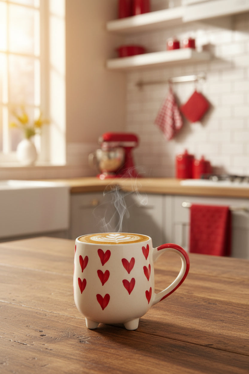 Heart & Leaf Ceramic Mug (Set of 1)