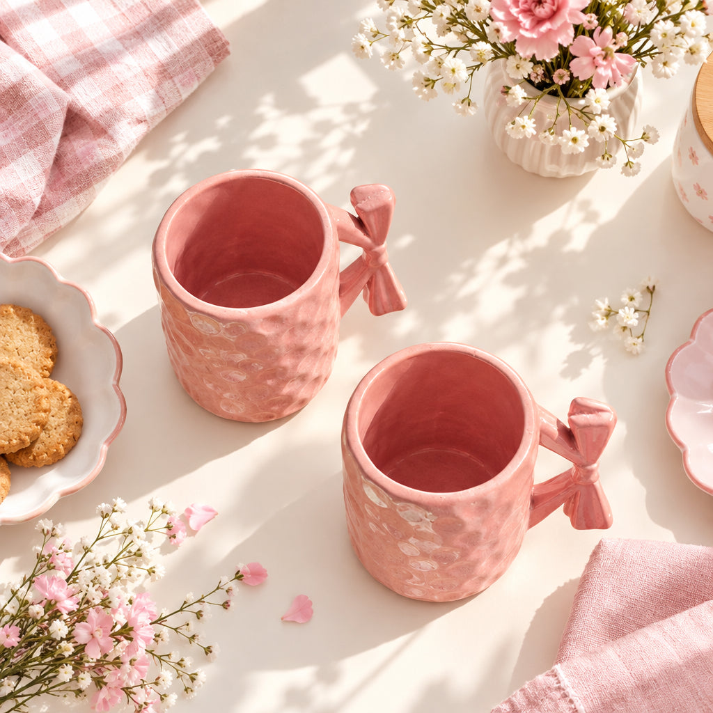 Bow Belle  Ceramic Mug – 300 mL 🎀💗(Set of 1)