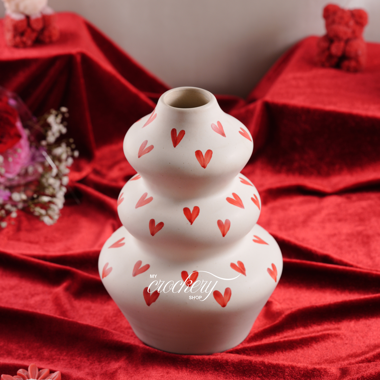 My Crockery Shop Little Hearts Sculptural Ceramic Vase
