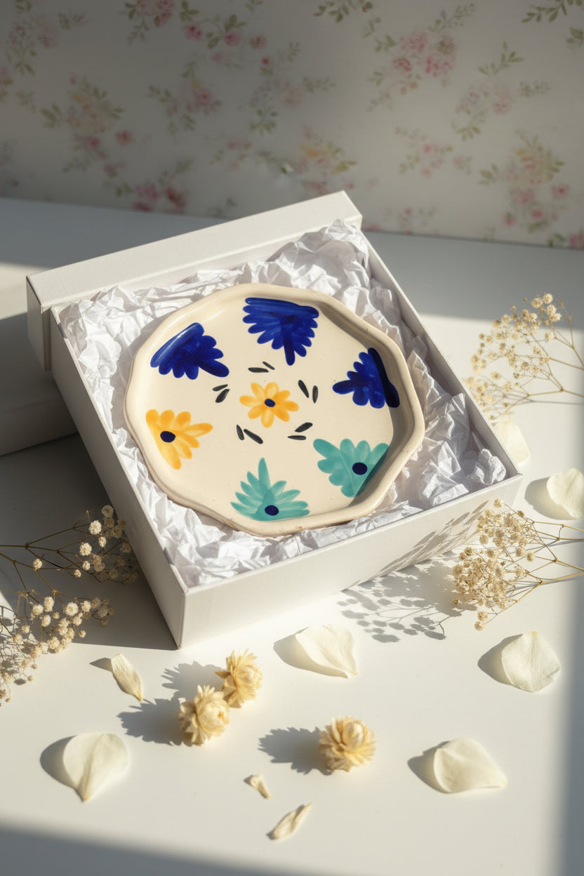 Spiral Ceramic Snack Plate Collection – Handcrafted Lemon & Floral Series
Set of 1 (5 inch diameter )