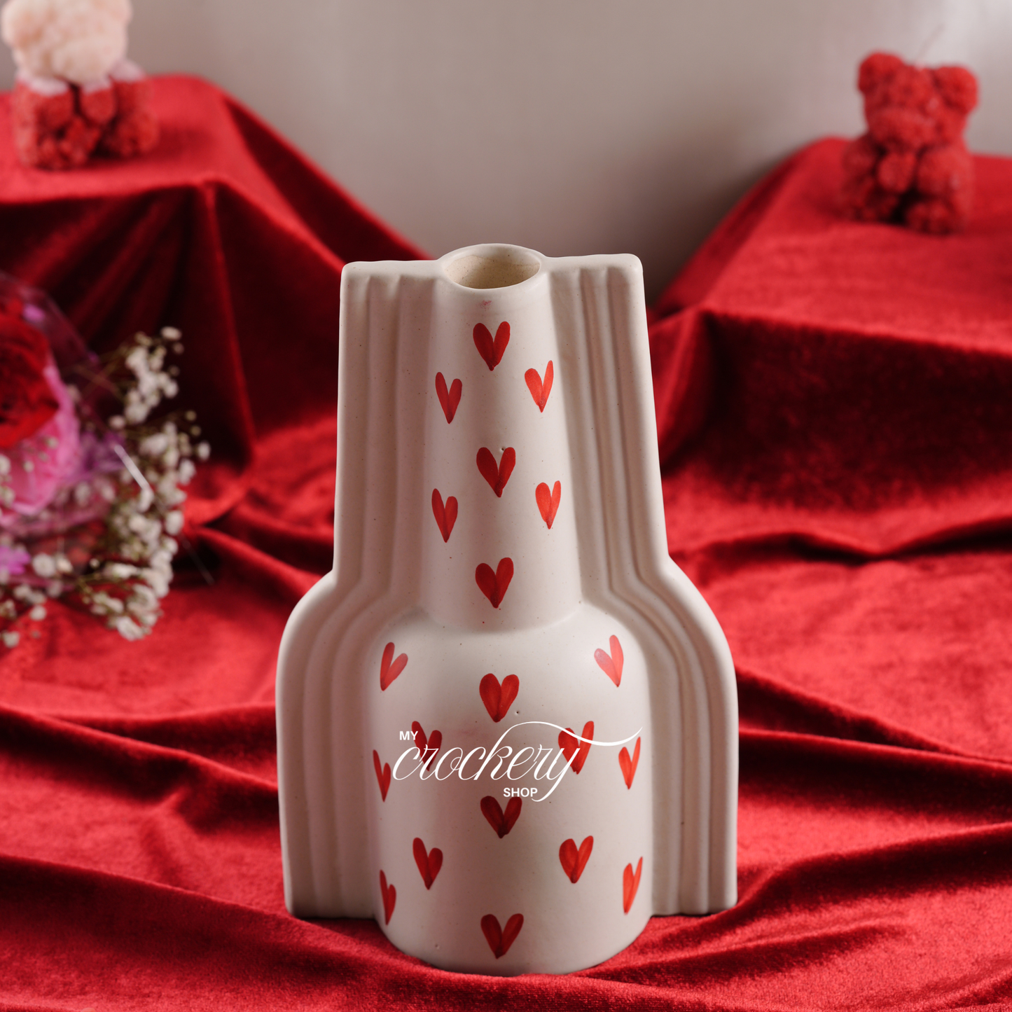 My Crockery Shop Little Hearts Sculptural Ceramic Vase