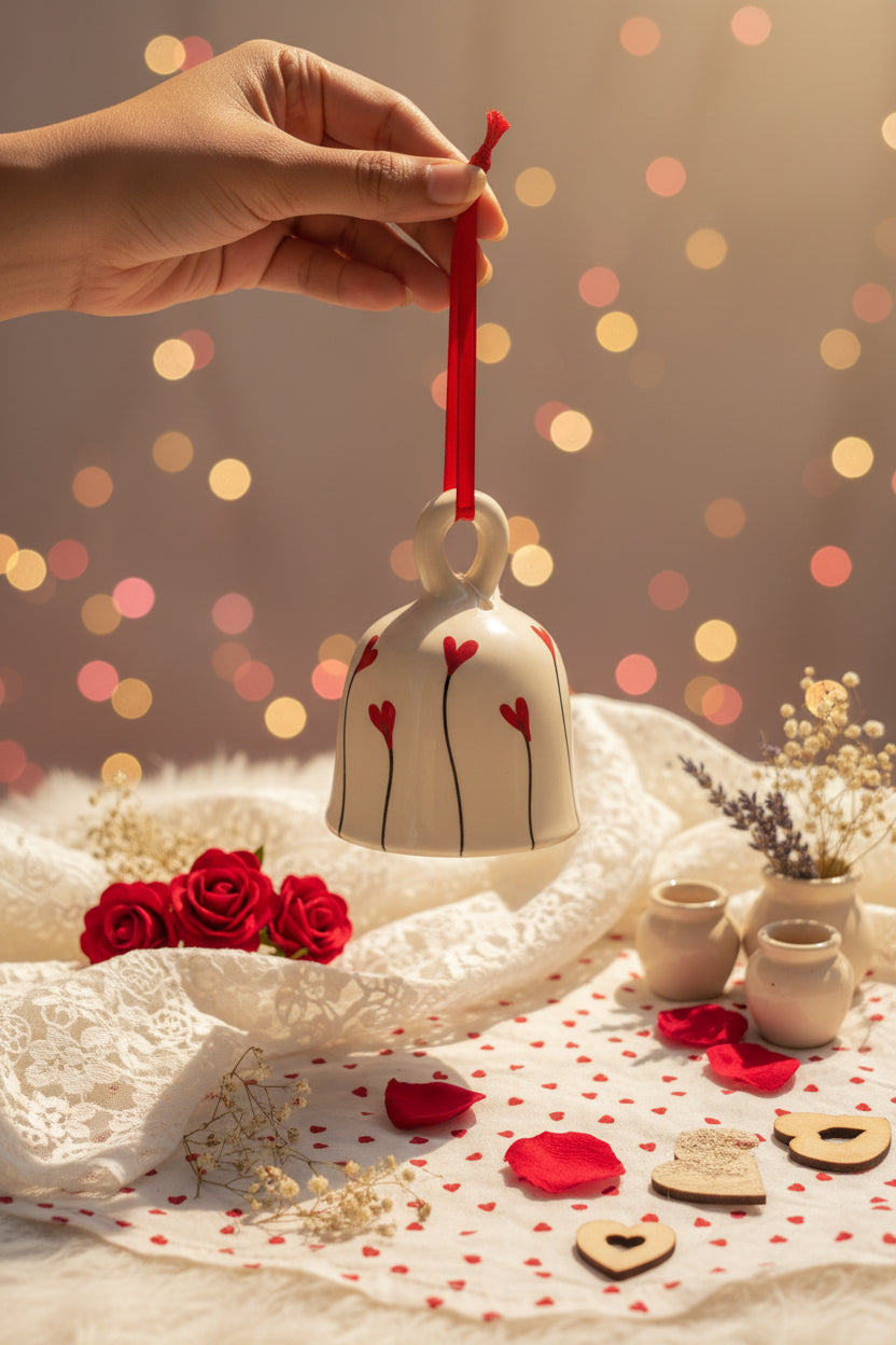 Handpainted Ceramic Hanging Bells (Set of 1)
