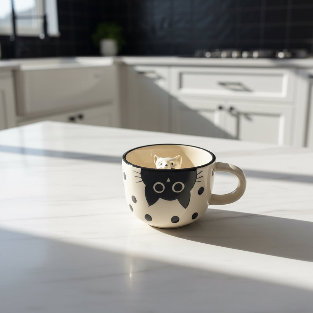 Whiskers & Paws Embossed Ceramic Mug Collection (Set of 1)