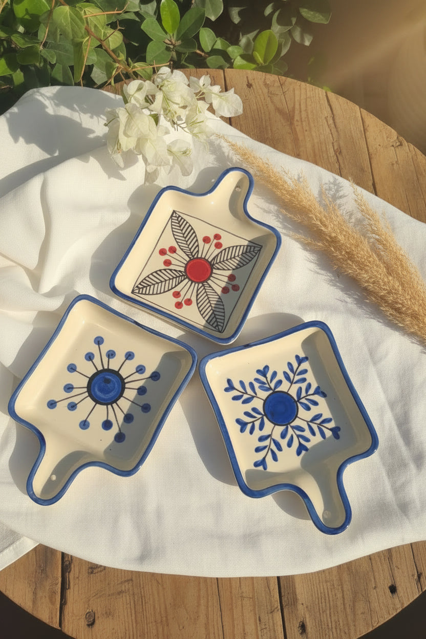 🌸 Folk Bloom Hand-Painted Pan Platter