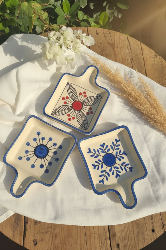 🌸 Folk Bloom Hand-Painted Pan Platter