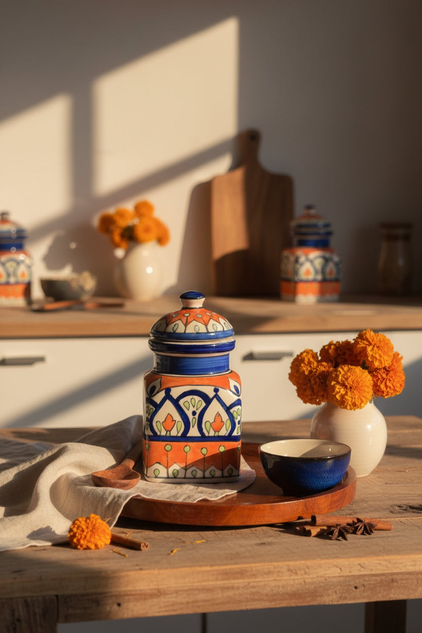 👑 Mughal Royalty Ceramic Jar Collection ( Set of 1 )