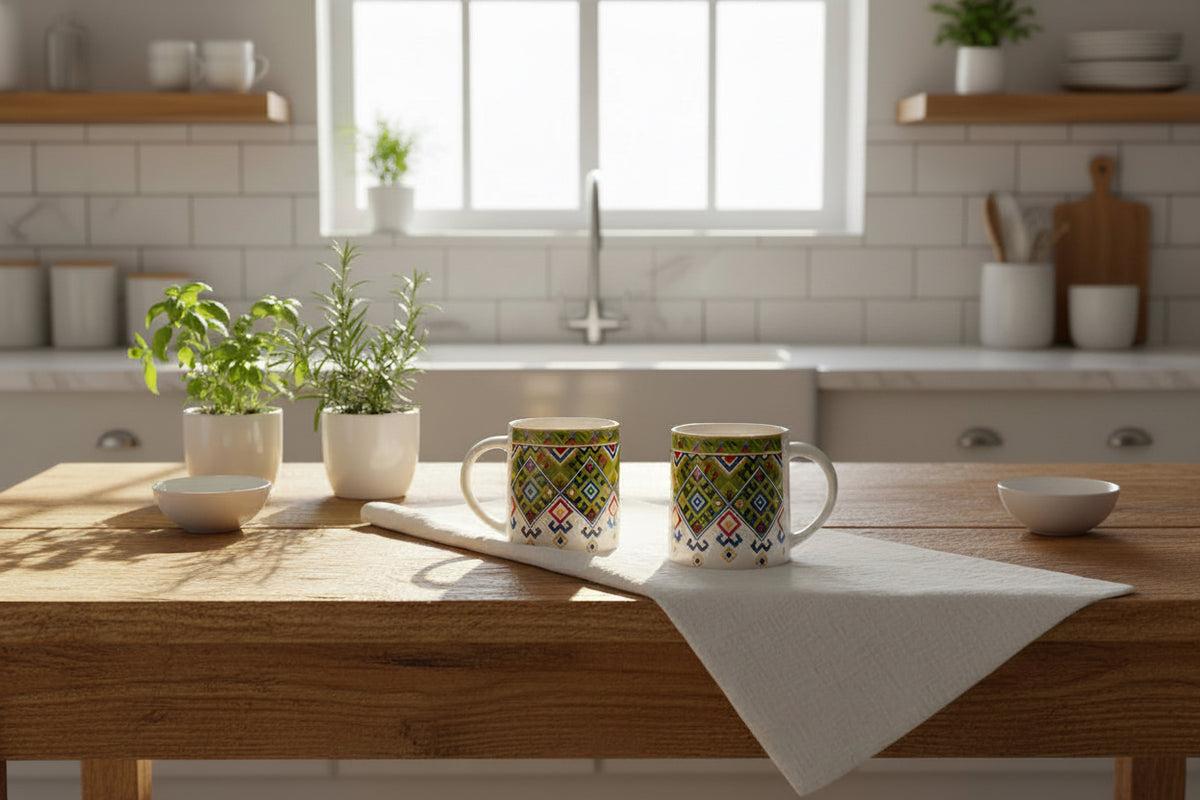Heritage Carpet & Floral Mugs – 300 mL (Set of 1)