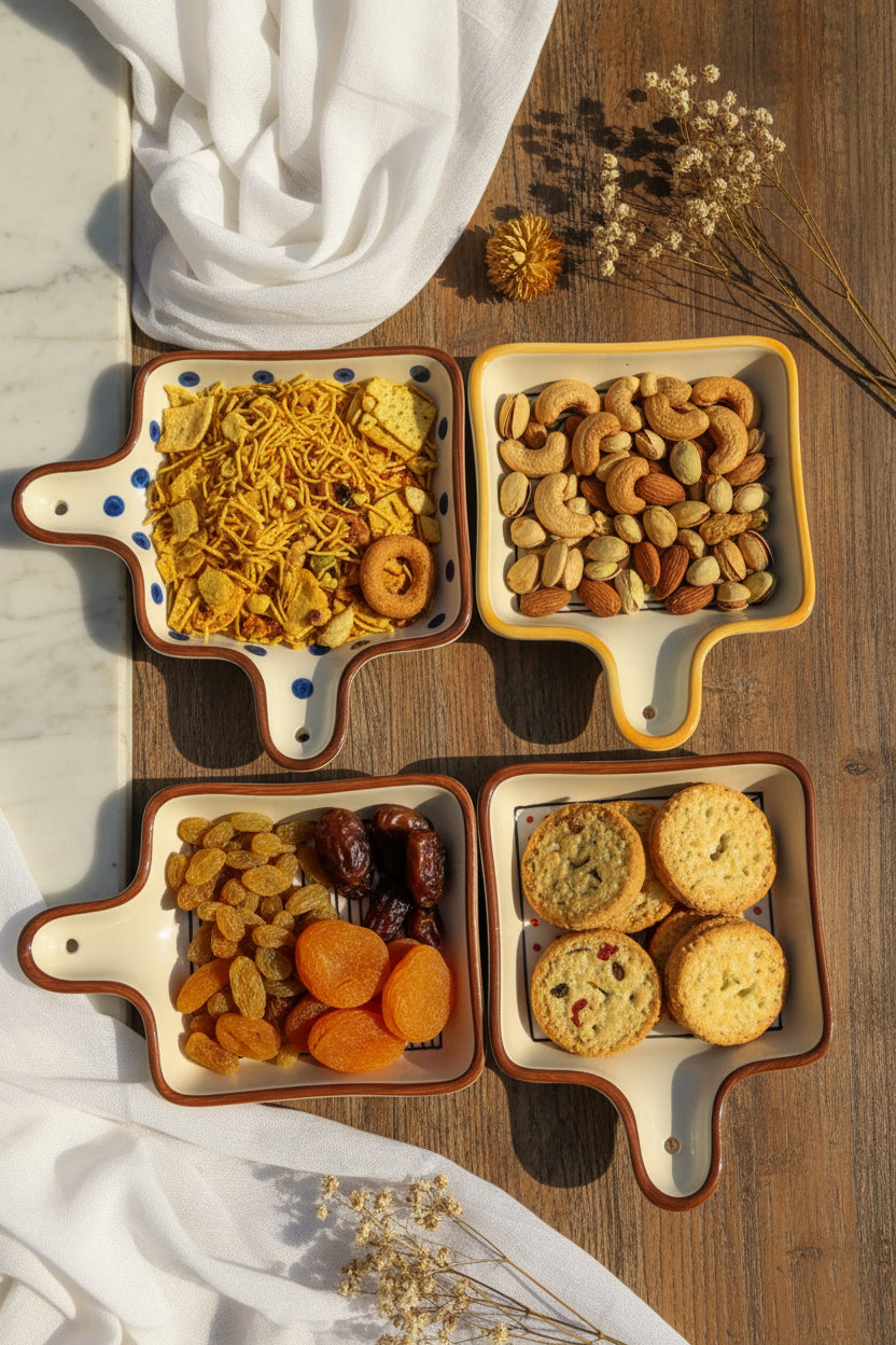 Handcrafted Ceramic Pan Platter Collection ( Set of 1 )