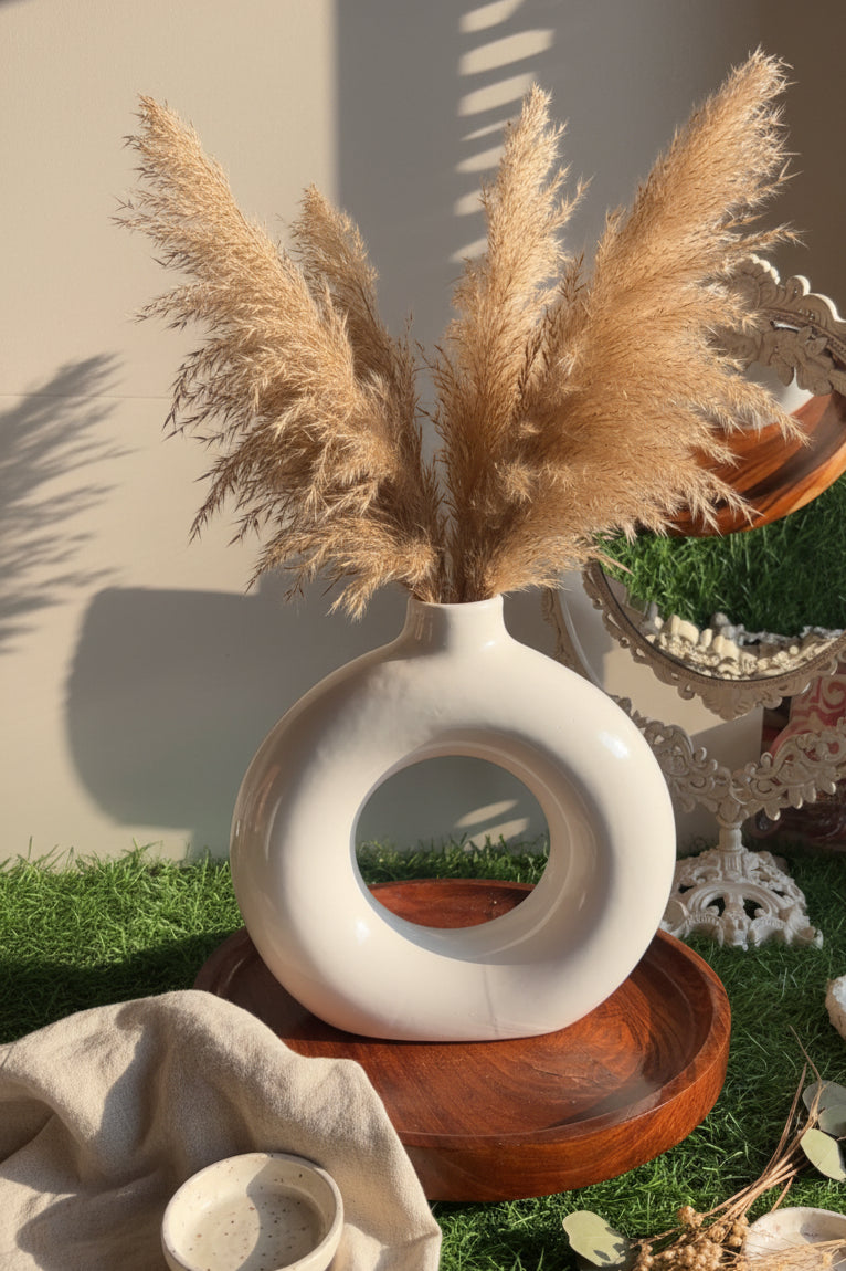 Round Aura Ceramic Vase (Set of 1)