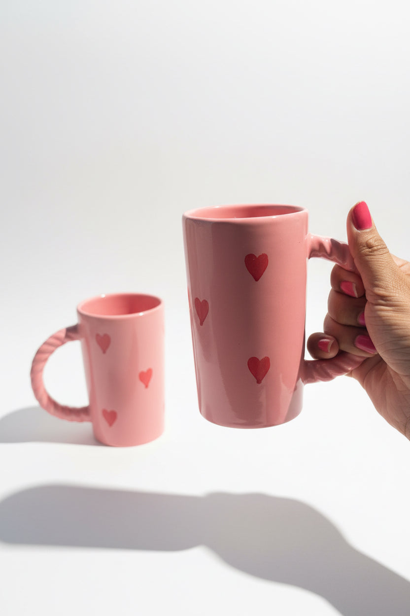 Pink spiral big mug