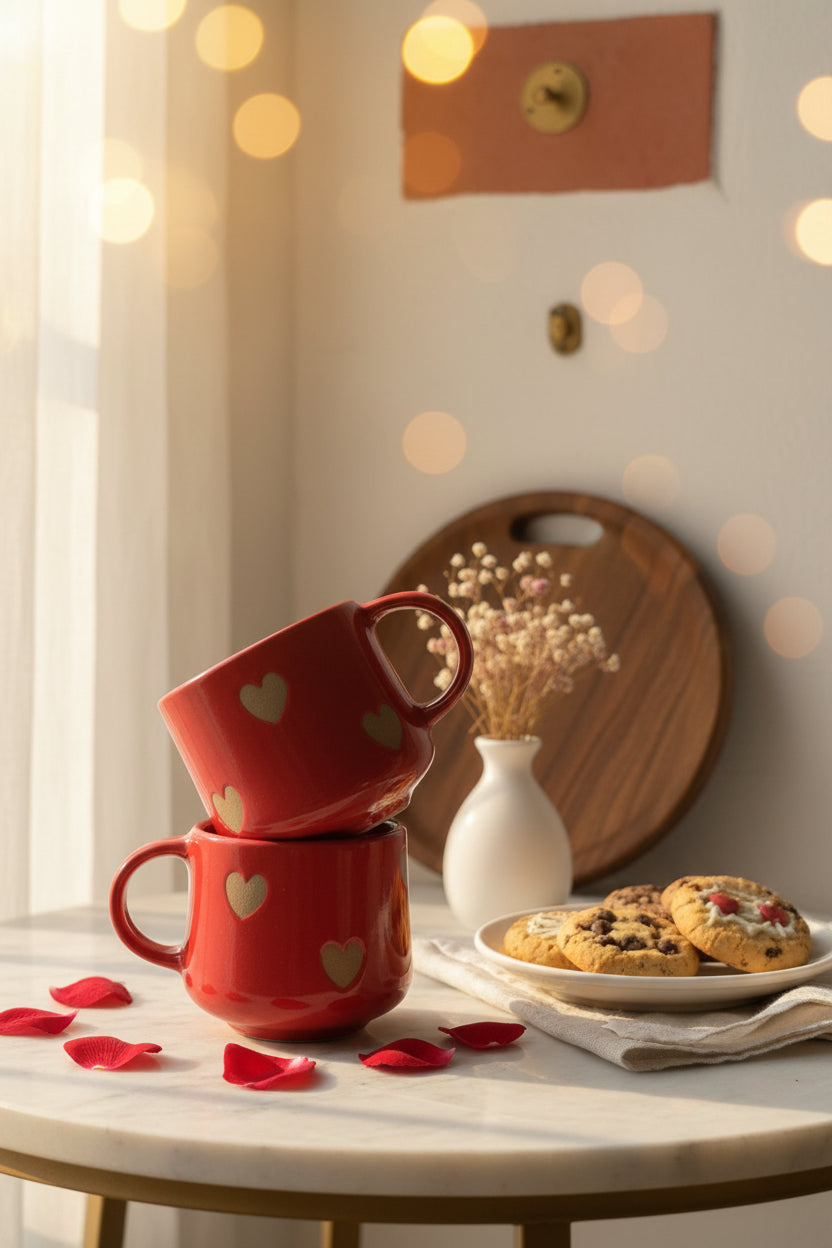Scarlet heart ceramic mug