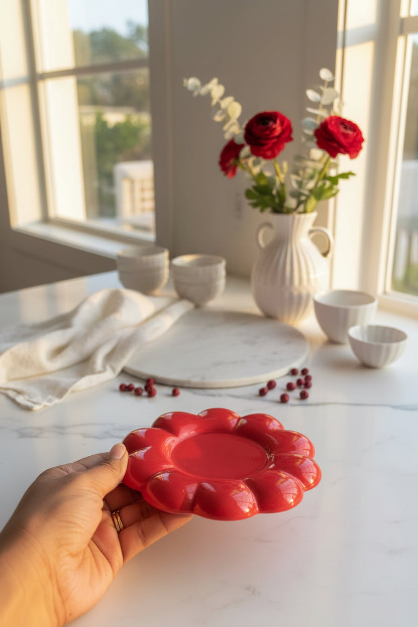 Bloom Heart Mug & Flower Saucer Set ( Set of 1)