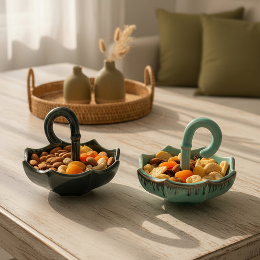 ☂️ Umbrella Charm Ceramic Platter (Set of 1)