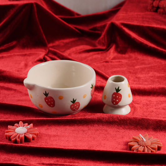 My Crockery Shop Everyday Ceramic Matcha Cup With Whisk Holder