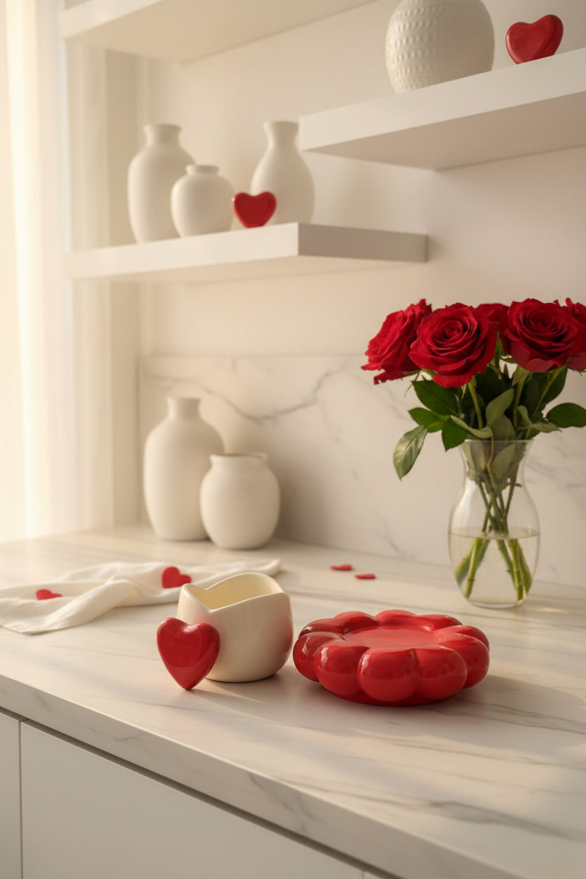 Bloom Heart Mug & Flower Saucer Set ( Set of 1)