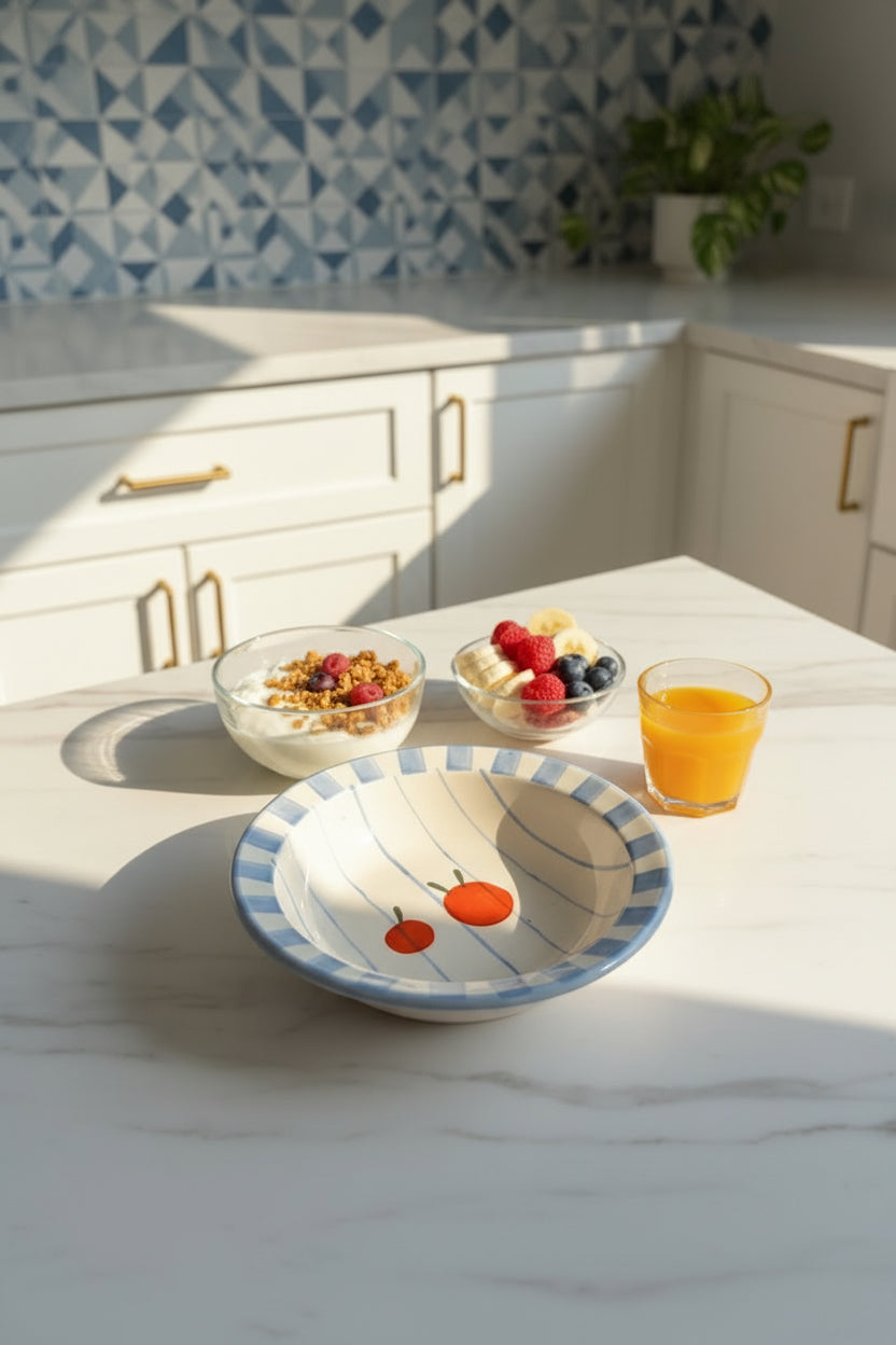 Strawberry and Blue cherry pasta plate