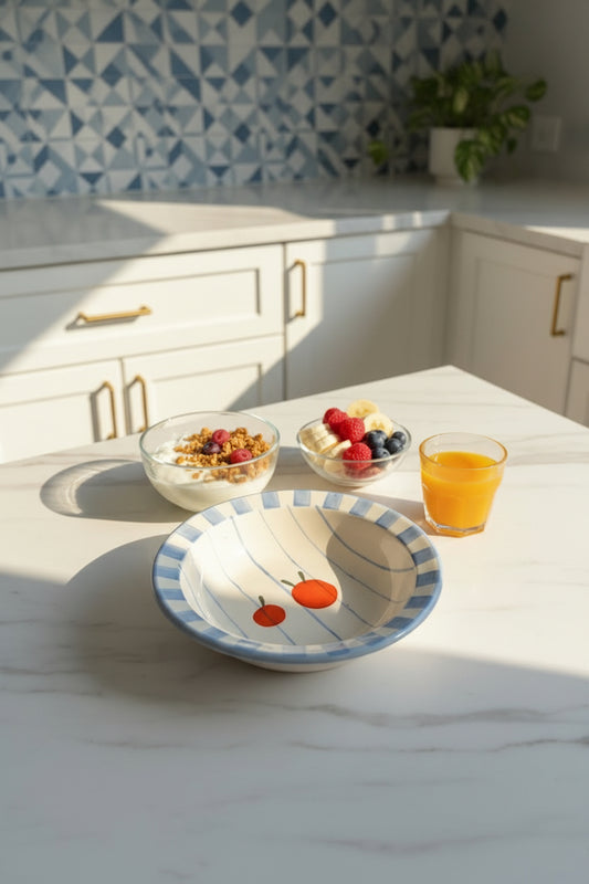 Strawberry and Blue cherry pasta plate