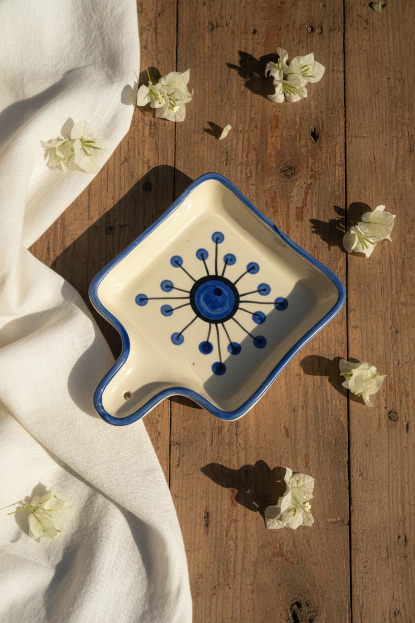 🌸 Folk Bloom Hand-Painted Pan Platter