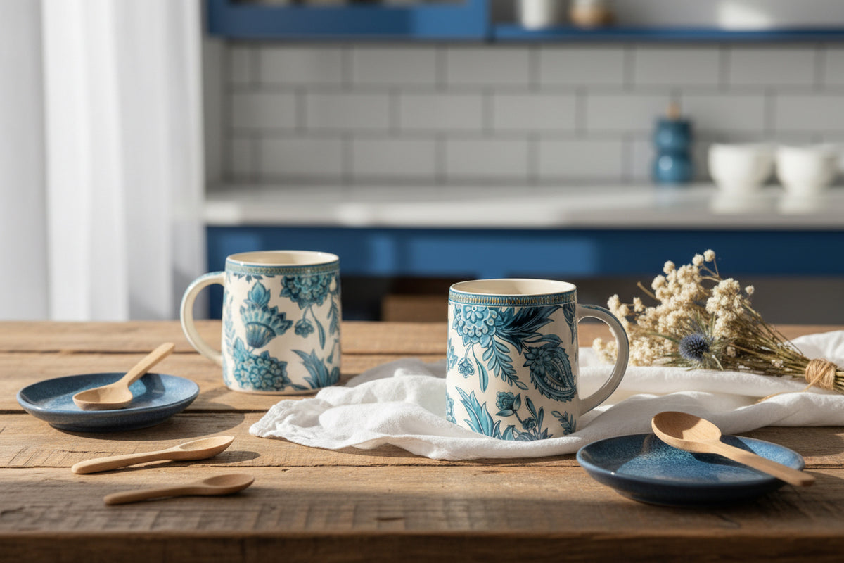 Heritage Carpet & Floral Mugs – 300 mL (Set of 1)