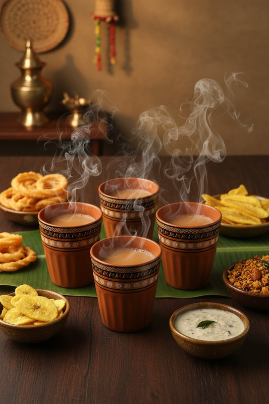 My Crockery Shop Classic cutting chai set of six glass