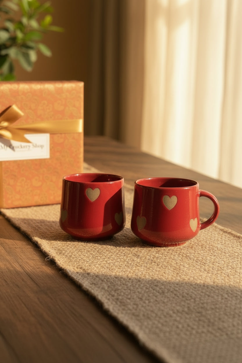 Scarlet heart ceramic mug