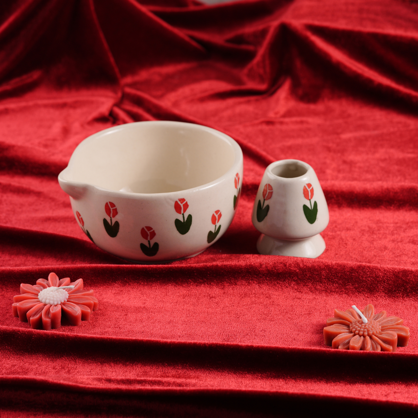 My Crockery Shop Everyday Ceramic Matcha Cup With Whisk Holder
