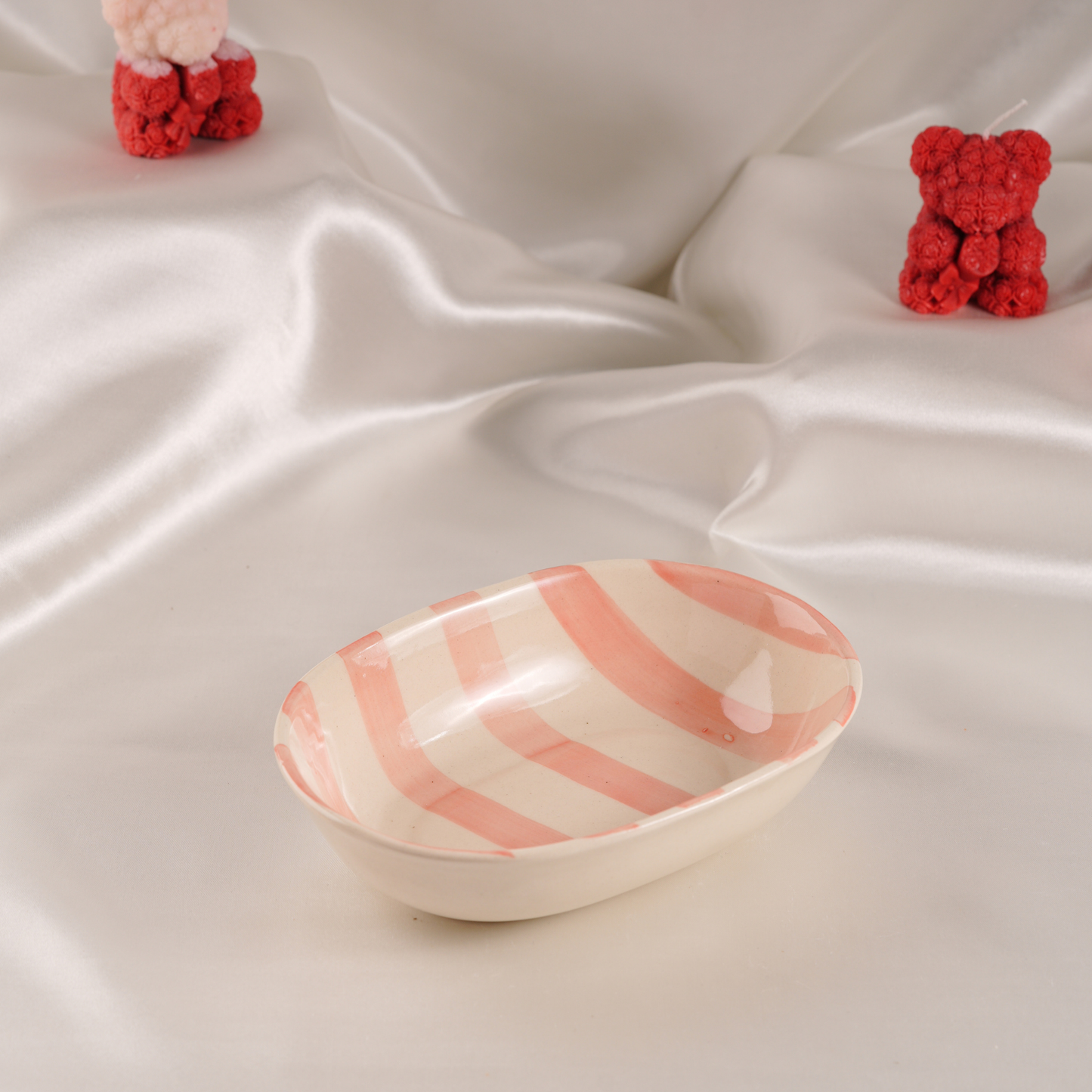 My Crockery Shop Stripe Oval Ceramic Snack Dish
