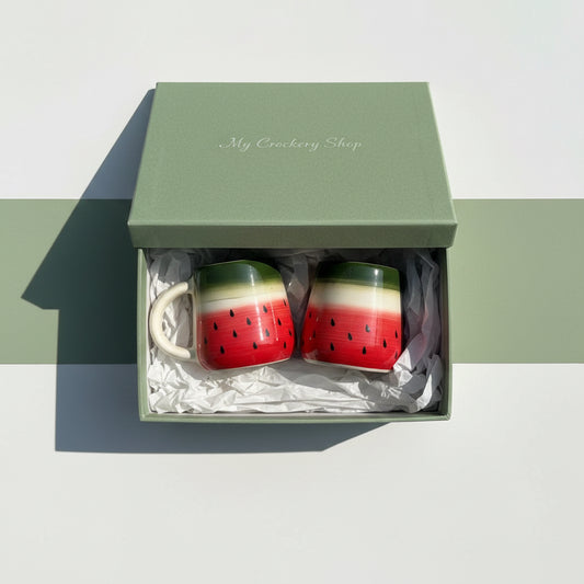 Watermelon Mug – Hand-Painted Ceramic Mug 🍉 (Set of 1)