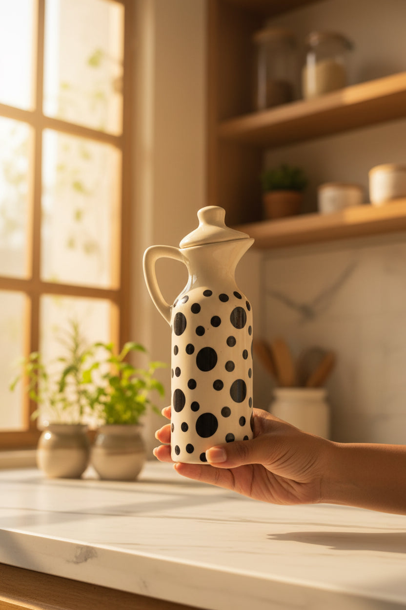 Handcrafted Ceramic Oil Dispenser – 350 mL
