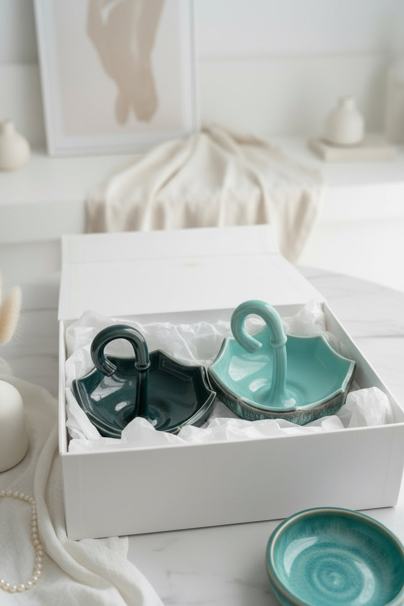 ☂️ Umbrella Charm Ceramic Platter (Set of 1)