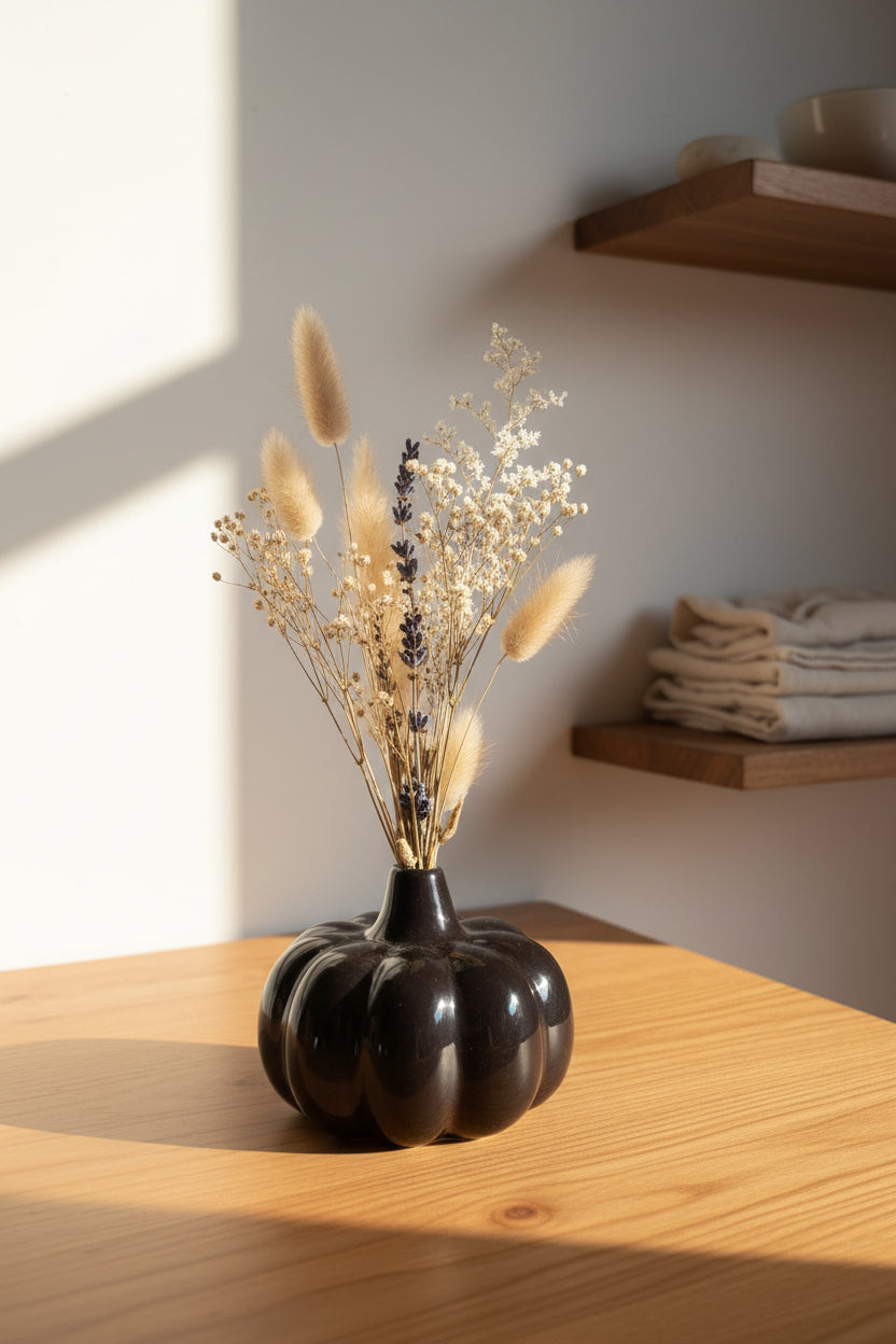Product Name: Midnight Pumpkin Ceramic Vase
(Set of 1)