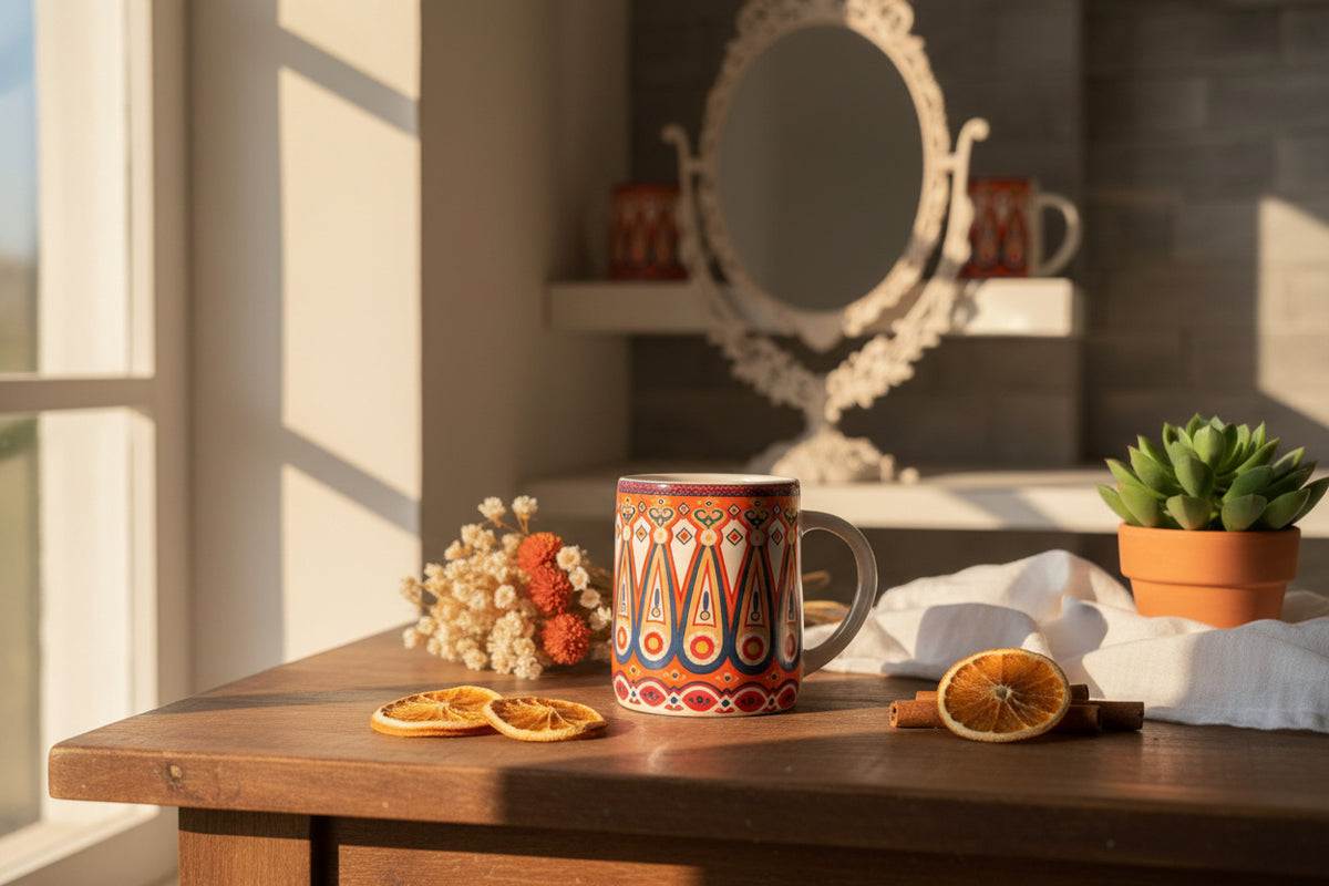 Heritage Carpet & Floral Mugs – 300 mL (Set of 1)