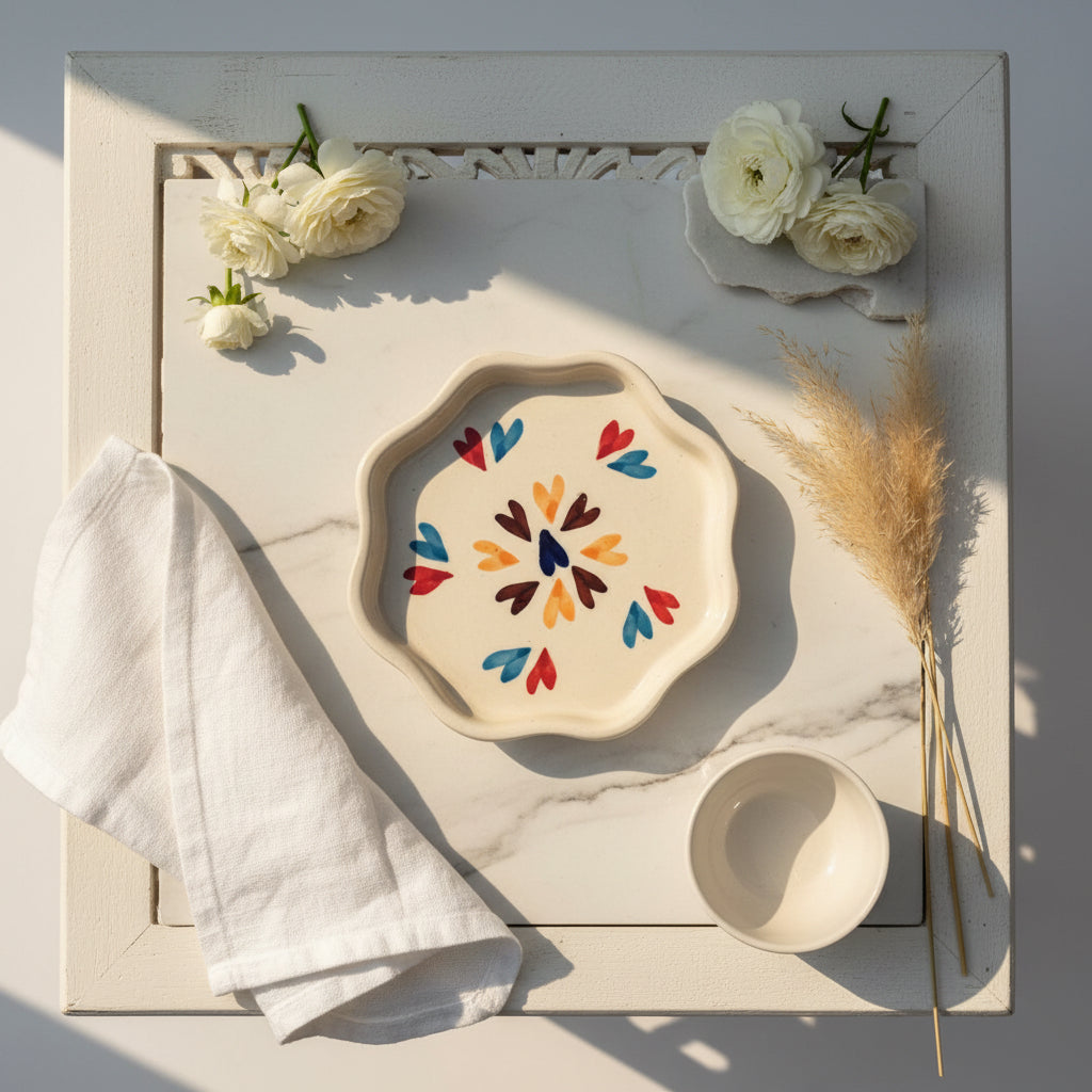 Heart & Grape Spiral Ceramic Dessert Plates 🤍🍇

(set of 1)