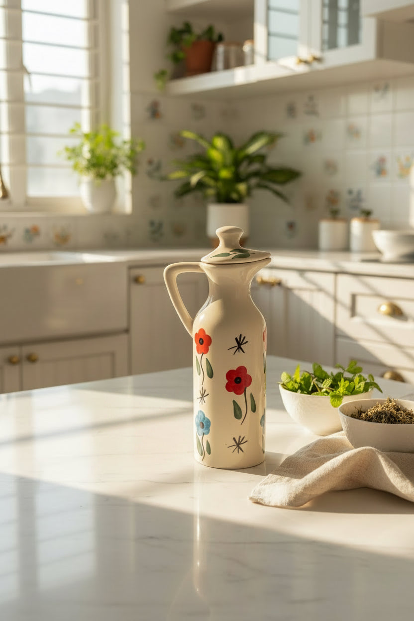 Handcrafted Ceramic Oil Dispenser – 350 mL