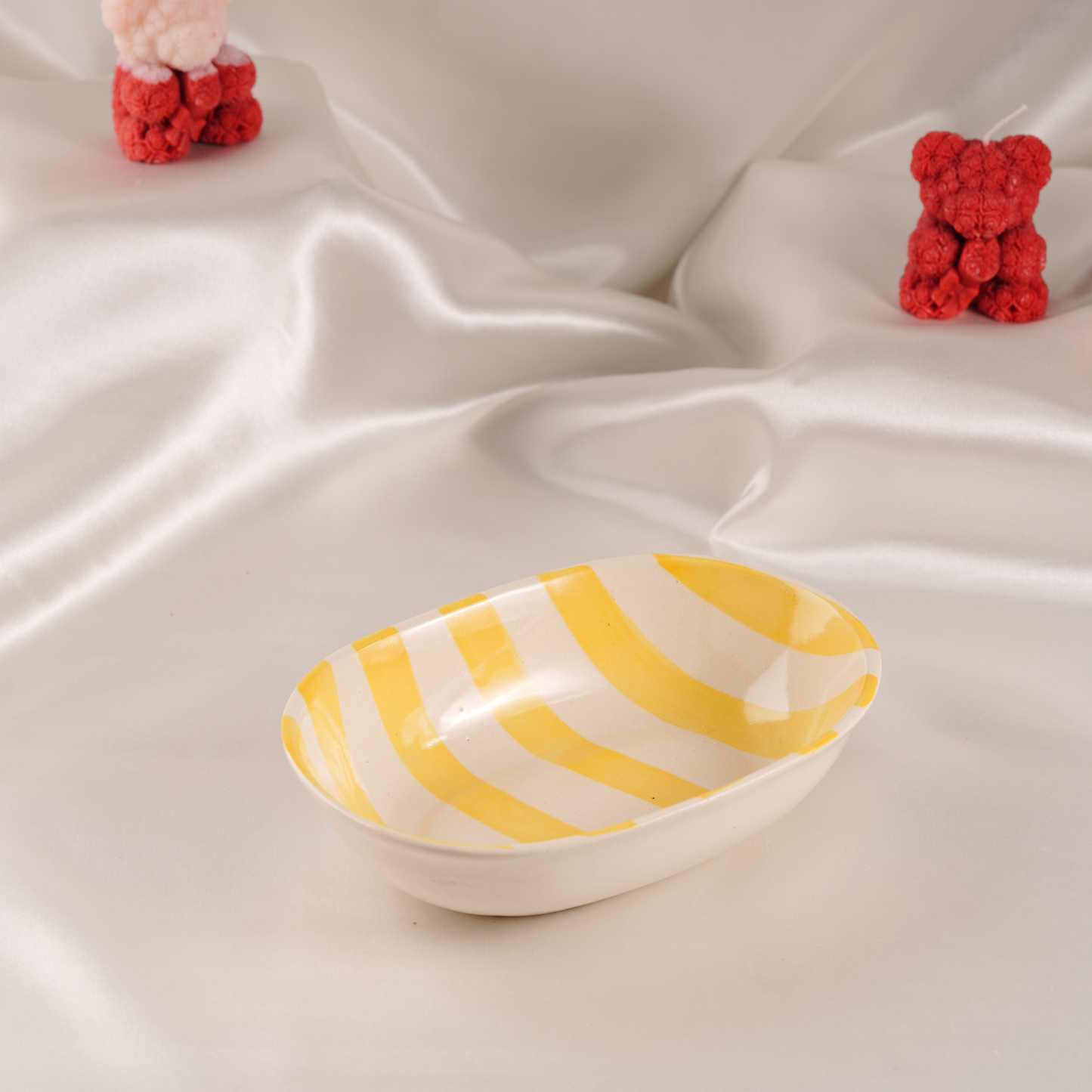 My Crockery Shop Stripe Oval Ceramic Snack Dish