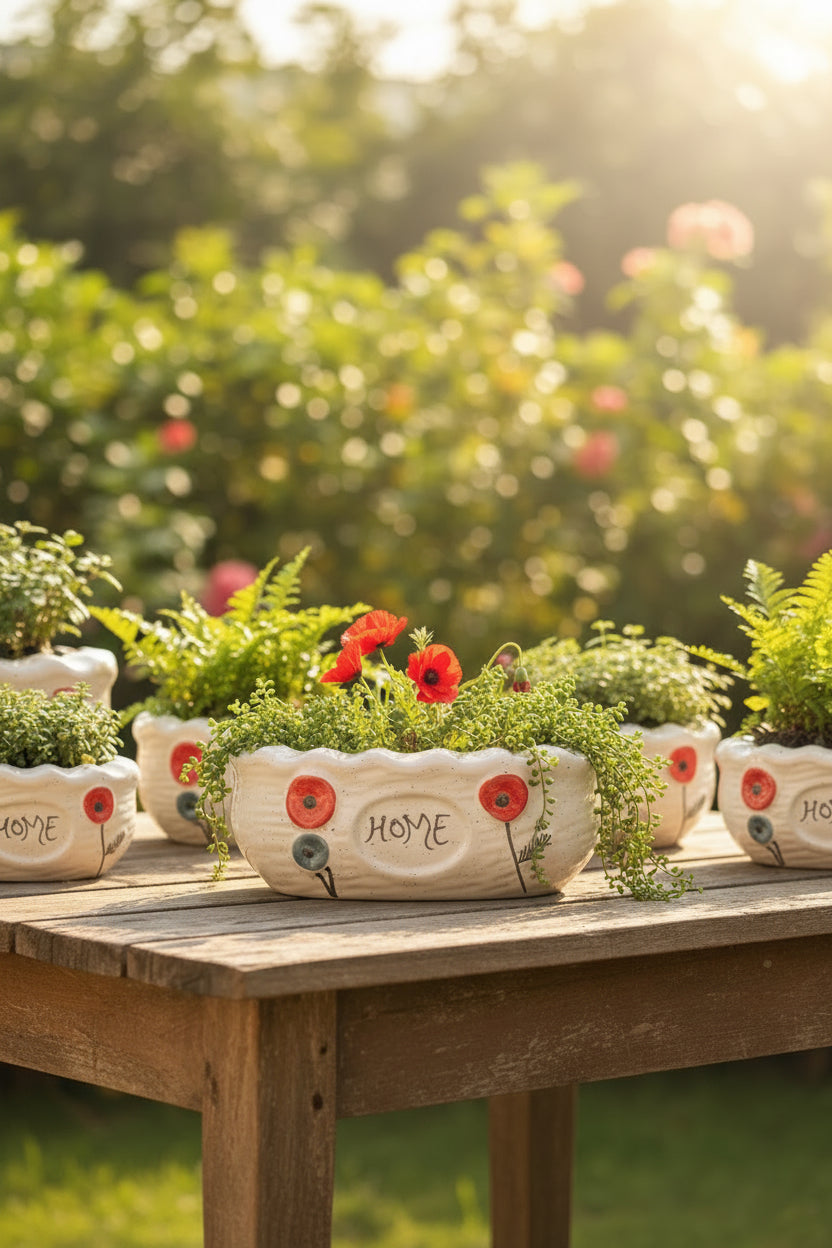 🏡 Home Bloom Wide Ceramic Planter